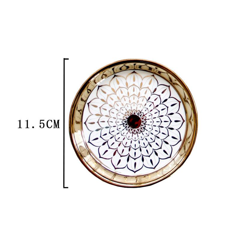 Поднос для хранения ювелирных изделий, золотая керамическая посуда, органайзер для косметики, настольная тарелка, украшение для дома