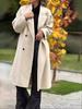 2024 Women's Fashion Double-breasted Lapel Long Coat - Solid Color Double-Faced Wool