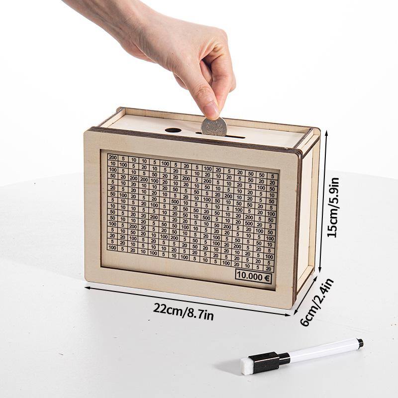 1000/2000/3000/5000/10000 Деревянный Сберегательный Ящик Копилка Сделай Сам Копилка С Целью Сбережения Ящик Для Хранения Денег Деревянные Изделия Ручной Работы