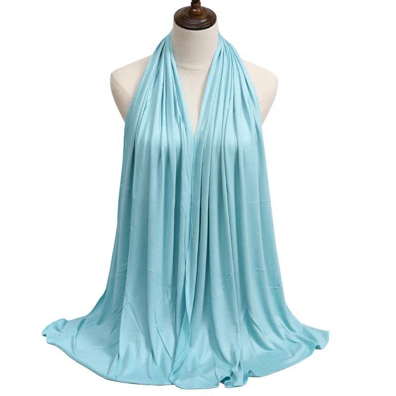 Модал хлопок джерси хиджаб шарф длинный мусульманский платок простой мягкий тюрбан галстук головные повязки для женщин Африка повязка на голову 170x60 см