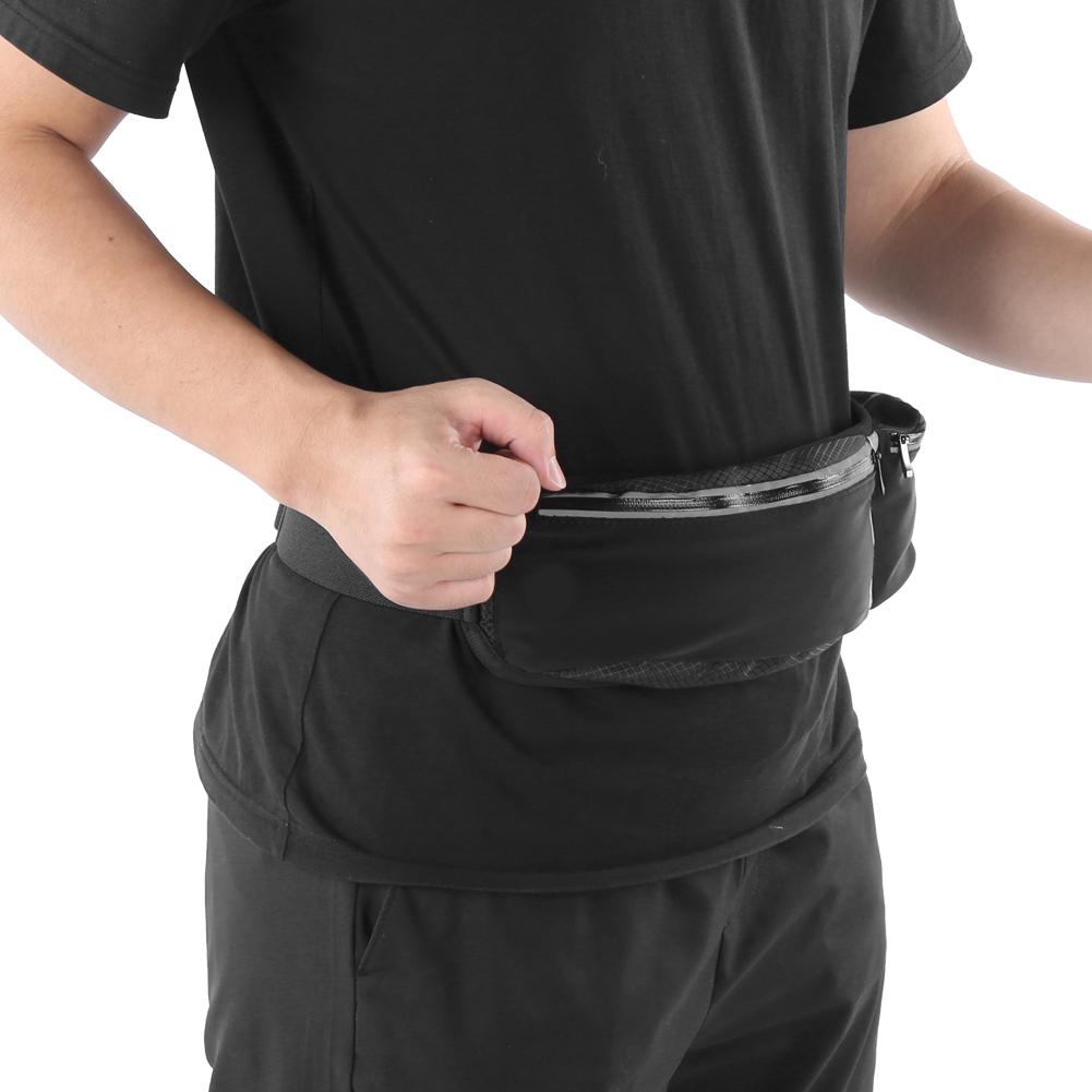 Sports Waist Bag Multifunction Outdoor Waterproof Largecapacity Belt Bag Running(Black Size)