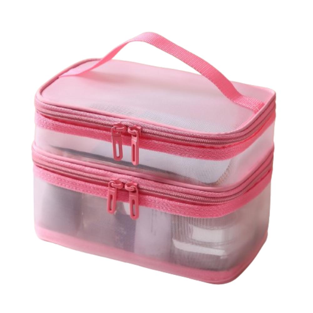 1/2/3 Layers Mesh Cosmetic Bags Zipper Perspective Makeup Bag Casual Cosmetic Storage Bag Women