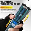 Powerful LED Flashlight USB Rechargeable Torch Super Bright Telescopic Zoom Light with Power Display Outdoor Fishing Lantren
