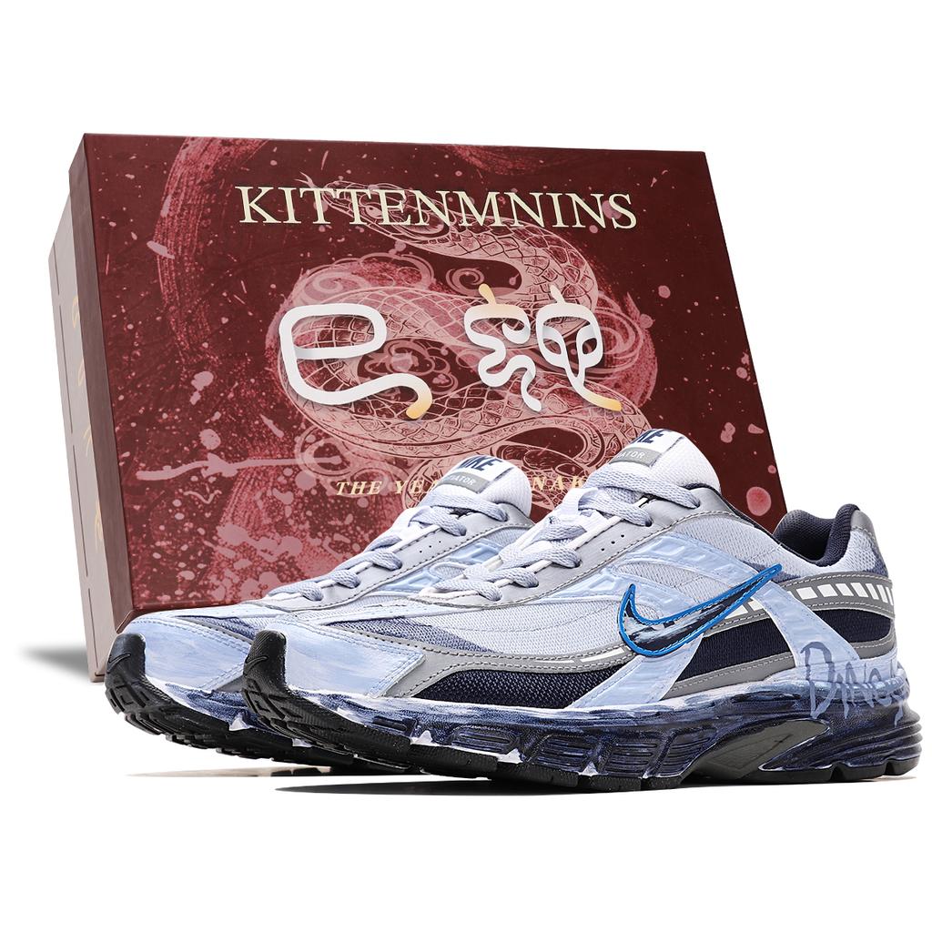 Nike Кроссовки мужские для бега Initiator, устойчивые к истиранию, низкие, повседневные, серо-синие 394055-101(КомандаТри-SBOX)