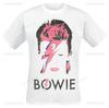 Футболка с круглым вырезом с изображением Дэвида Боуи Aladdin Sane Молния Классическая Креативная Вдохновленная Графика с Рок-Артом для Фанатов Футболка