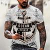 Summer Sailor T-shirt, Anchor Men's 3D Neckline Short-sleeved T-shirt