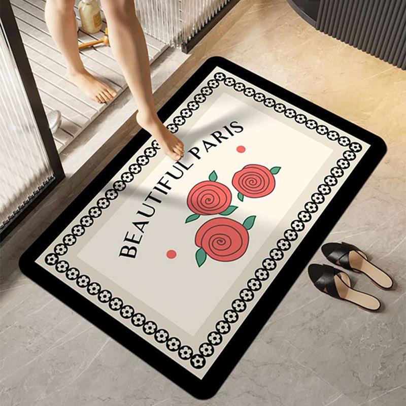 Diatom Mud Bathroom Floor Mat Toilet Door Absorbent Quick-drying Non-slip Mat Toilet Kitchen Floor Mat Carpet Soft Mat