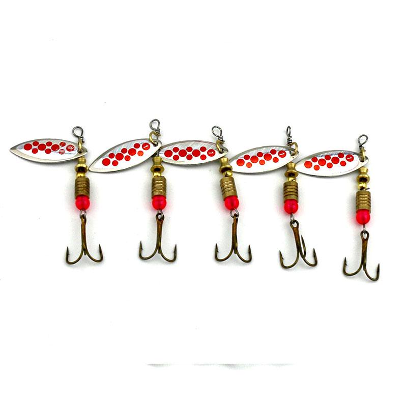 5 шт. металлические рыболовные ложки HENGJIA 0,16 унции, приманка для форели, окуня, щуки, рыболовные приманки, 2 цвета
