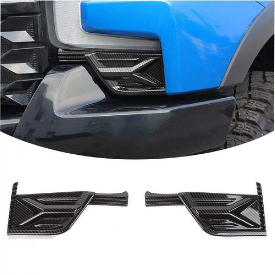 2x Carbon Front Bumper Corner Side Bezel Cover Trim For Chevy Silverado 1500 19+