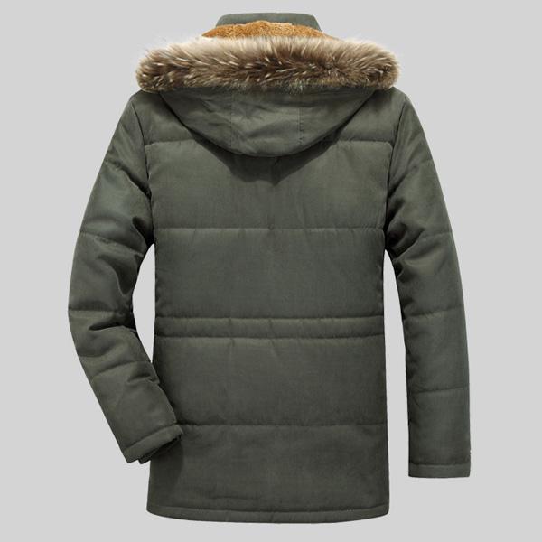 Зимняя мужская куртка, повседневная утепленная парка с хлопковой подкладкой, длинное пальто с капюшоном, теплое меховое пальто