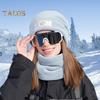 2 Pcs/Set Unisex Winter Scarf Hat Set Thick Knitted Warm Anti-slip Elastic Ear Protecting Windproof Cap Winter Outdoor Cycling Skiing Neck Warmer Cap