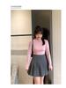 Autumn Preppy Style Plus Size High Waist Pleated Skirt for Women