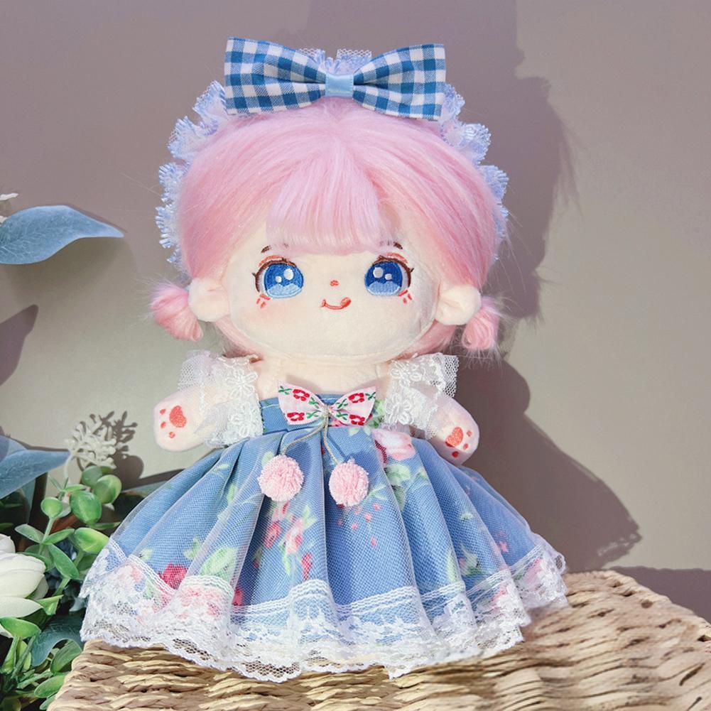 20 см хлопковый комбинезон для кукол из мультфильма, сменный наряд для плюшевой куклы, платье Лолиты, аксессуары для игрового домика, мини-одежда