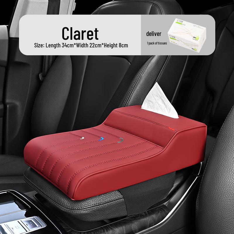 Универсальная подушка из пенополиуретана для подлокотника автомобиля с держателем для коробки с салфетками.