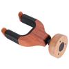 Guitar Wall Mount Hanger Holder Solid Wood Base Plastic Rubber Hook Body (Red Wood Color)