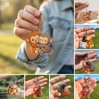 Брелок Подвеска 3D Обезьянка Обнимашка Брелок для Ключей Рюкзак Сумка Ключи от Машины Мини Аксессуары Декоративный Ремешок для Сумки Подвеска