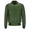Men Jacket Green Bomber Genuine Handmade Lambskin Leather Stylish Real