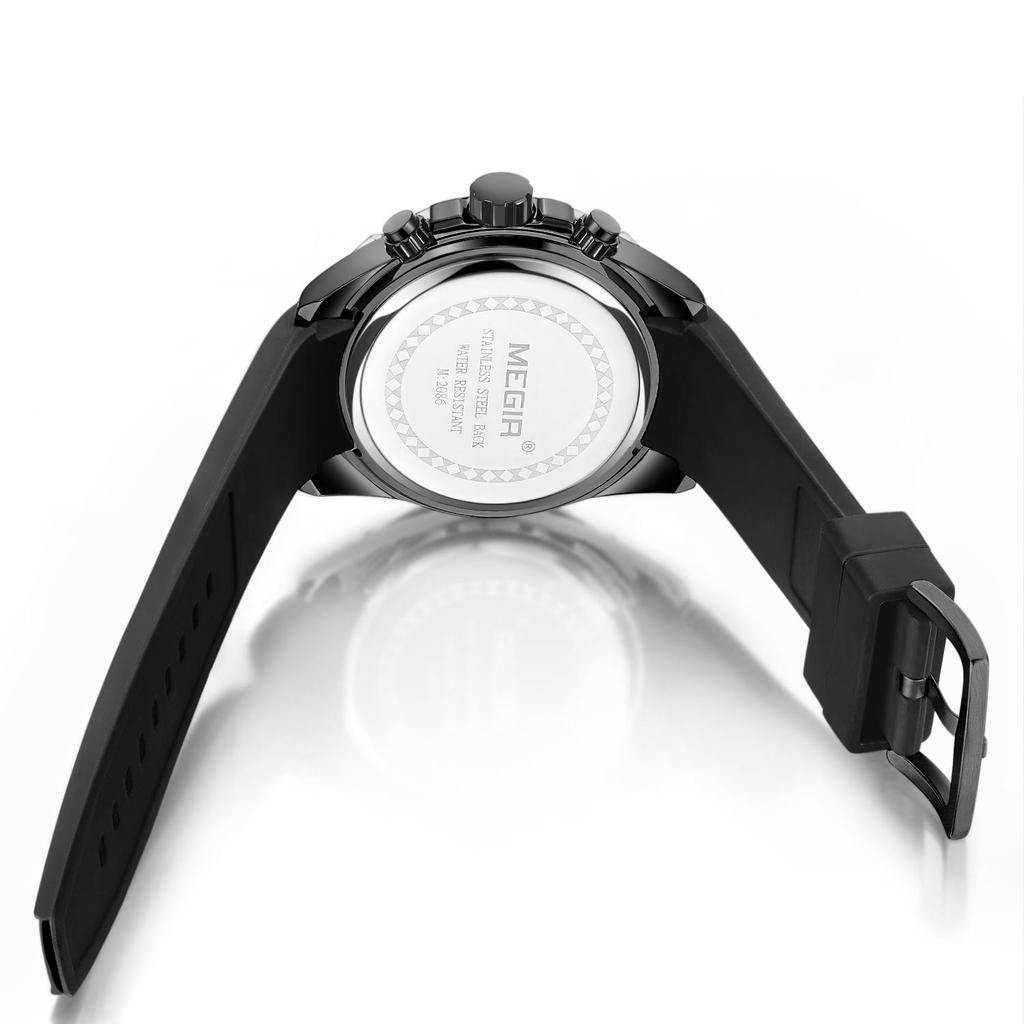 Megir Chronograph Men Sport Watch Male Silicone Automatic Date Quartz Watches Mens Luxury Brand Waterproof Relogio Masculino