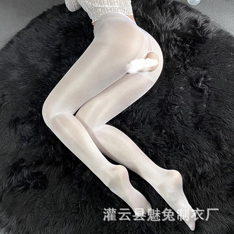 Lin Linting Сексуальные открытые чулки Сексуальный комбинезон с открытой промежностью Соблазнительные сексуальные носки в нижнем белье Маслянистая прозрачность