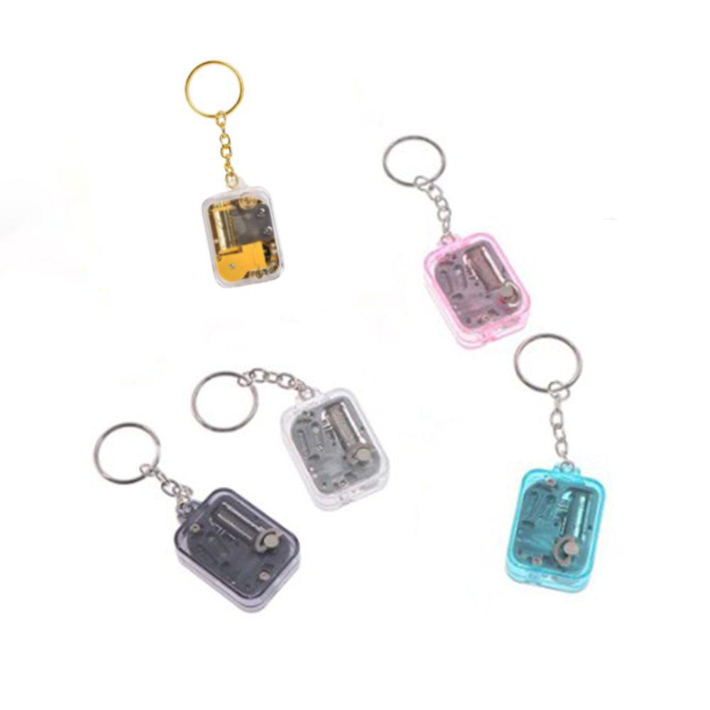 Unique Handy Crank Mini Keychain Mechanical Movement Music Box Musical Instrument