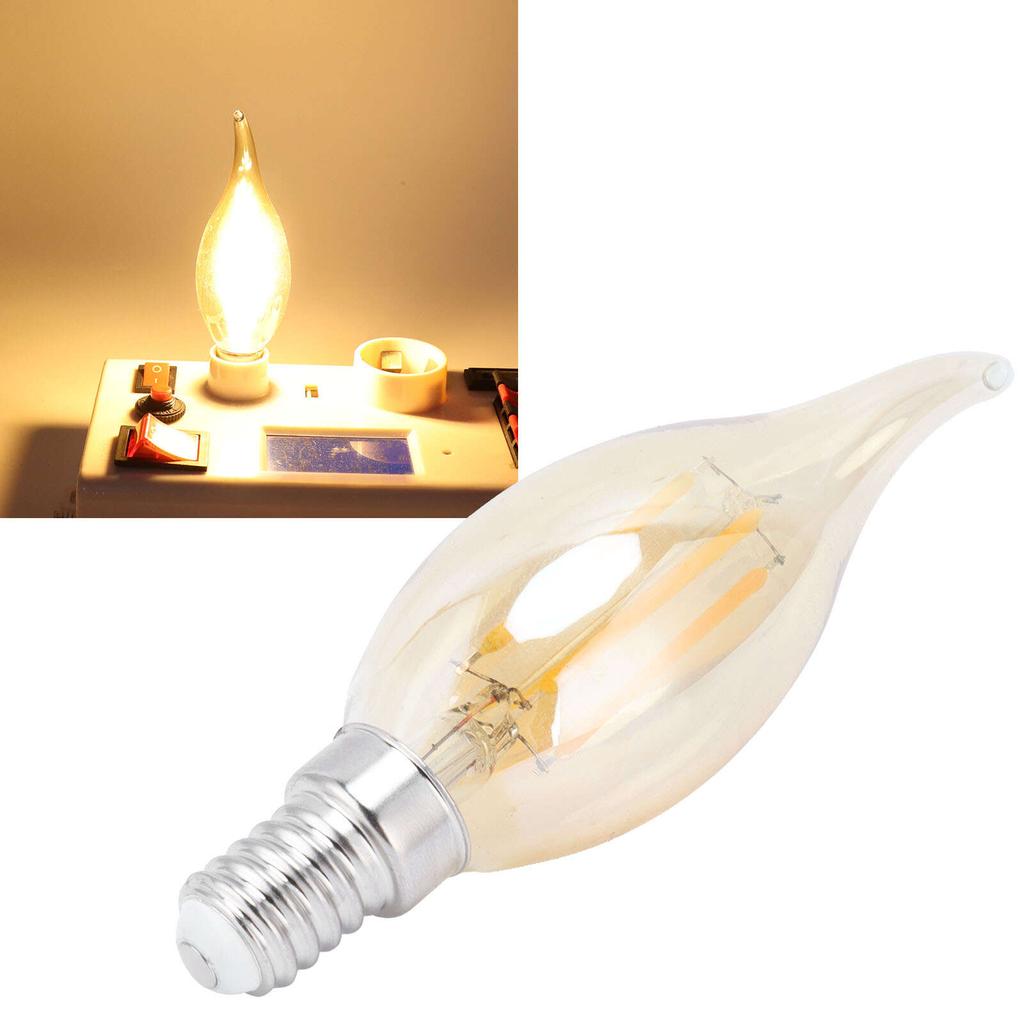 10 шт. светодиодных лампочек C35 с золотой нитью накаливания 2700 К 4 Вт с цоколем E14, прозрачное стекло, теплый белый свет 220?240В