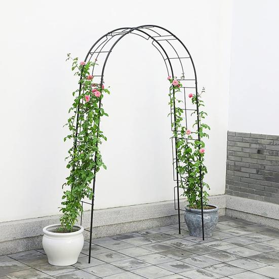 Металлическая садовая арка для вьющихся растений, свадебное украшение, каркас арки, простая сборка, изогнутая решетка для роз, виноградных лоз, шары