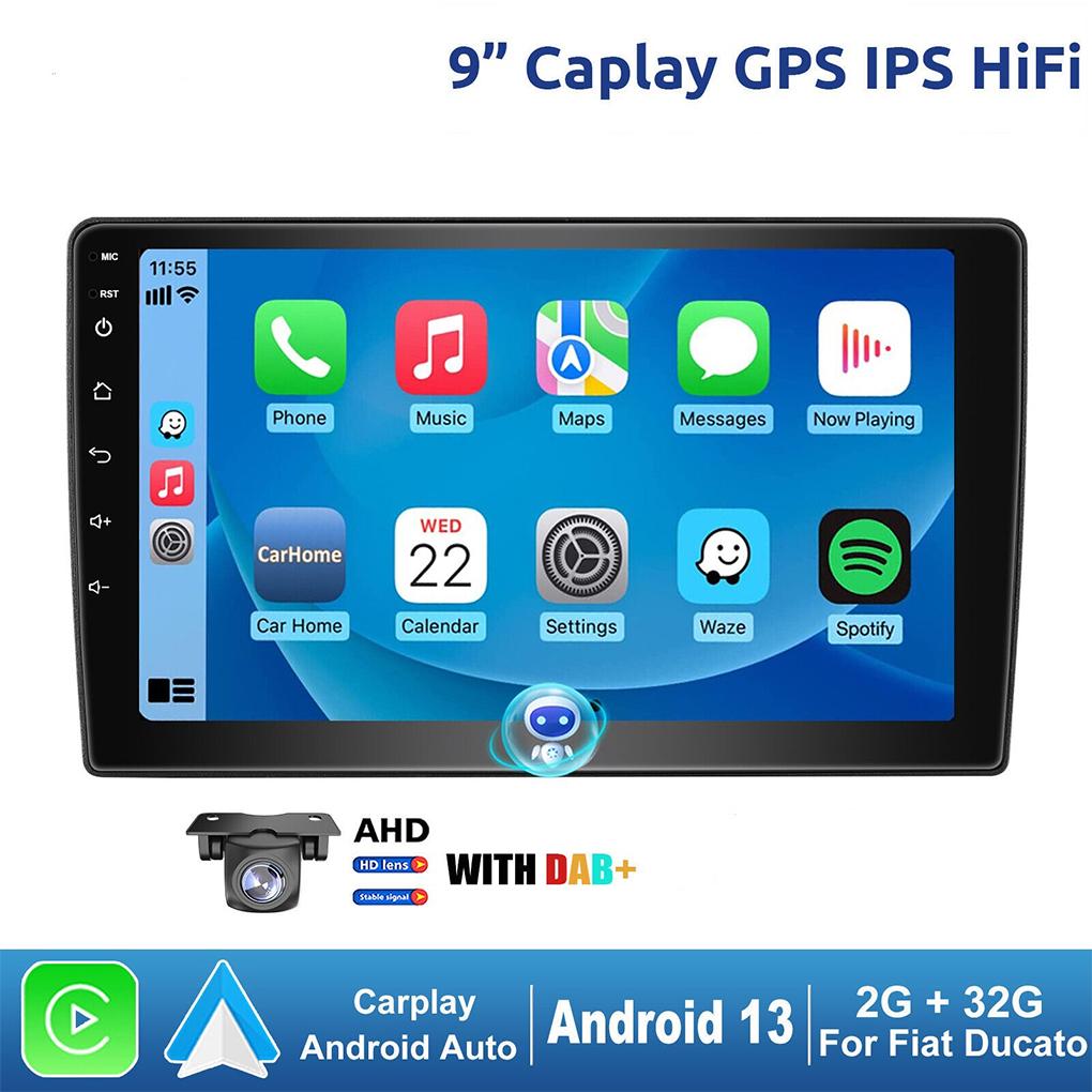 Для Fiat Ducato Citroen Jumper Android 13 9 дюймов Беспроводная Carplay автомагнитола GPS Navi WIFI AHD камера встроенная DAB Android Auto