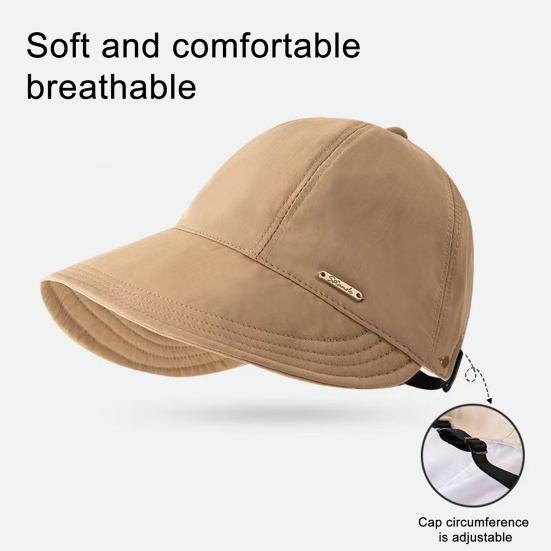 Солнцезащитные шляпы для женщин с широкими полями, защитой от ультрафиолета, козырек, летняя пляжная регулируемая кепка с конским хвостом, складная кепка для рыбалки, походов