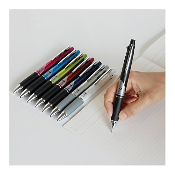Многофункциональная ручка Mitsubishi Pencil Jetstream 4&1, 0,7 мм, серебристая, гладкое письмо, черная, красная, синяя, зеленая шариковые ручки, механический карандаш 0,5 мм, нажимной механизм