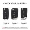 Для VW Volkswagen Polo Golf Passat Beetle Tiguan Skoda Octavia Kodiaq Seat Leon Altea Бесключевой кожаный чехол-обложка для складного автомобильного ключа