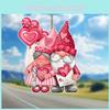 Christmas Santa Pink Claus Acrylic Flat Surface Car Pendant For Interior Vehicle
