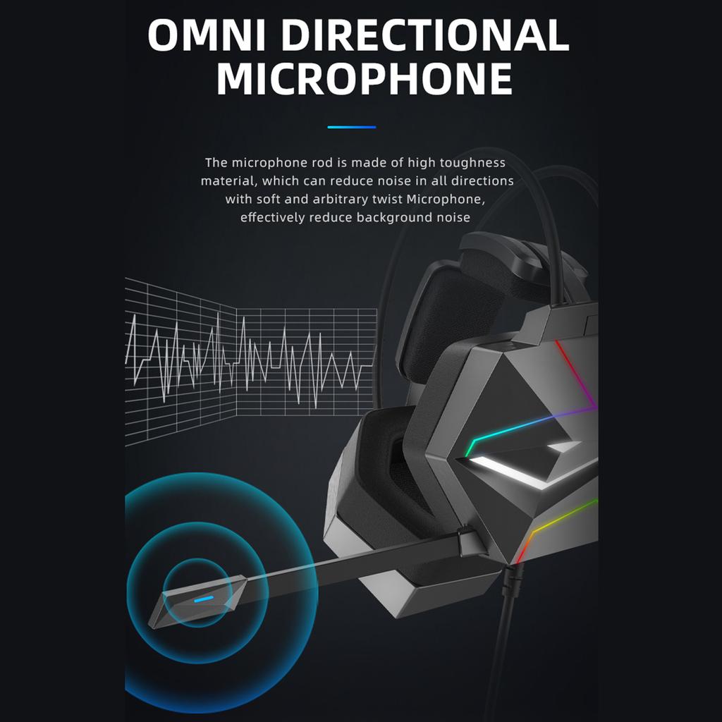 TAIOU USB Wired Gaming Headset Virtual 7.1 Surround Sound E-Sports Earphone Over Ear Headphones