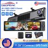 H330 11.26" Rearview Mirror 3 Cameras Front Inside Rear 4K+1080P+1080P Dash Cam Infrared Night Vision WIFI GPS Video Recorder