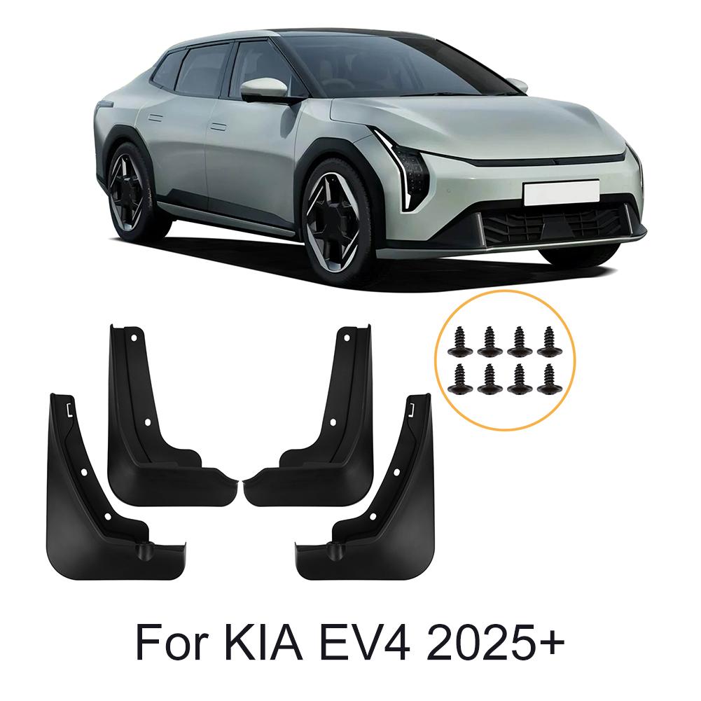4pcs Soft Plastic Mud Flaps For KIA EV4 2025+ Front Rear Wheel Arch Guards Mudguards Car Styling Protection Parts