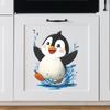 Мультяшный пингвин играет с водой, ванная комната, наклейки для украшения стен дома