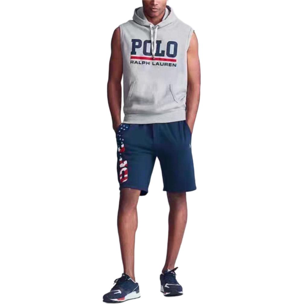 Polo Ralph Lauren Хлопковый безрукавный жилет с капюшоном с логотипом-буквой Мужские жилеты 710794935-002