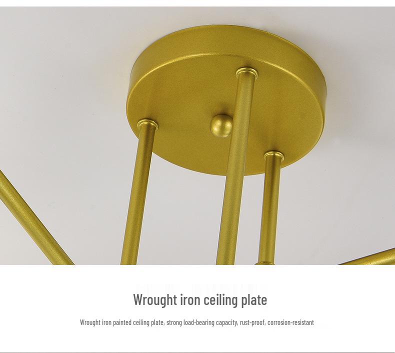 Скандинавская люстра-шар с несколькими рожками из кованого железа для потолка спальни
