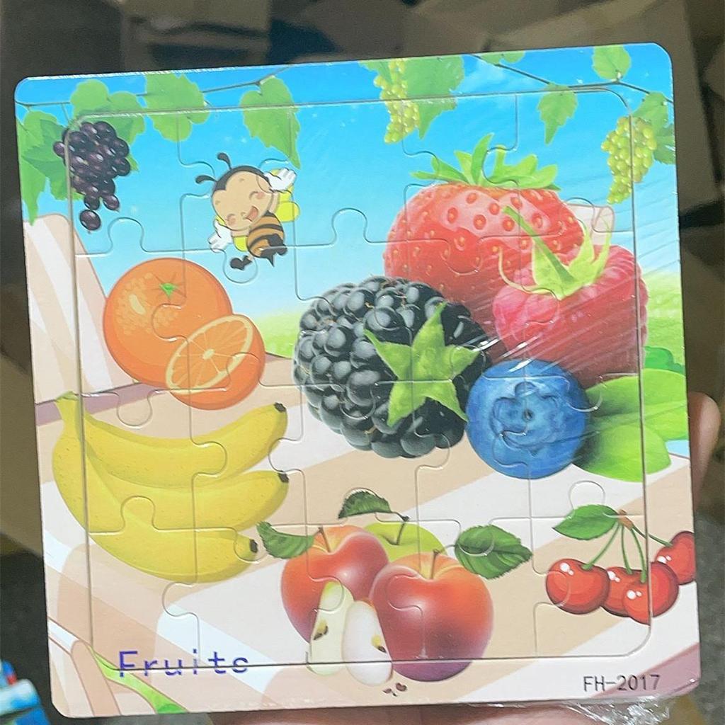 20-Piece Wooden Animal Cartoon Puzzle for Children Ages 3-7: Educational Early Learning Toy