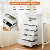 US 5 Drawer Storage Cabinet Rolling Storage Dresser Wooden Mobile File Cabinet For Home Living Room Bedroom Study Room Office
