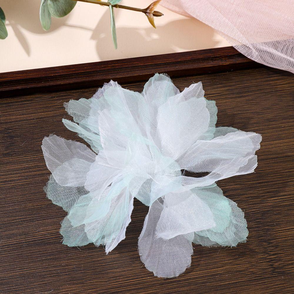 10 шт. 3D-цветочные аппликации из органзы и кружева для свадебного платья, градиентная кружевная отделка, швейные аксессуары, декоративные нашивки