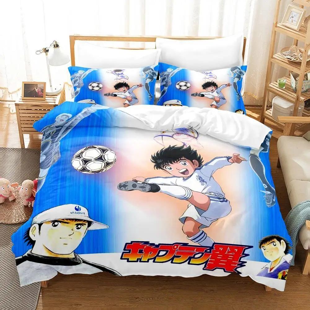3D Печать Новый Комплект Постельного Белья Captain Tsubasa Мягкое Покрывало-Одеяло С 1/2 Наволочками Для Детей Взрослых Микрофибра Покрытие Одеяла