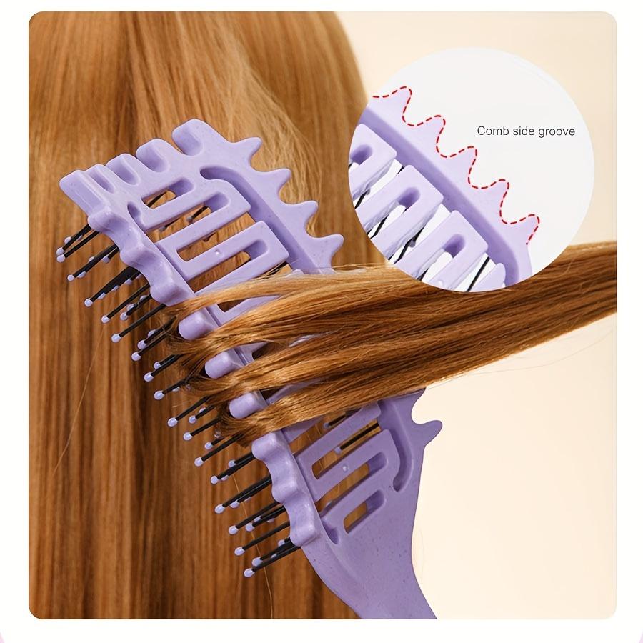 Anti-Static Curly Hair Comb with Massage Nodes - Gentle Detangling & Scalp Massage for Long Hair, Ergonomic Handle, 6 Colors - Home Use & Travel