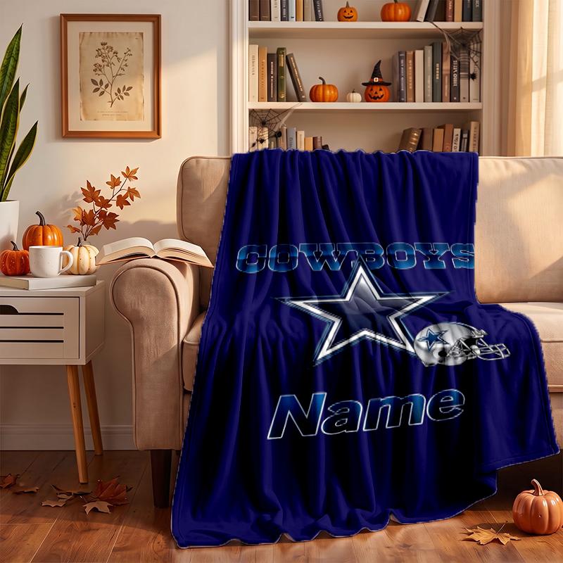 Dallas Cowboys Custom Flannel Blankets Soft Warm Cozy Throws for Home Decor Holiday Gifts