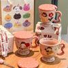 Milk Fufu Retro Girl Mug Couple Ceramic Drinking Cup High Value Coffee Cup with Hand Gift