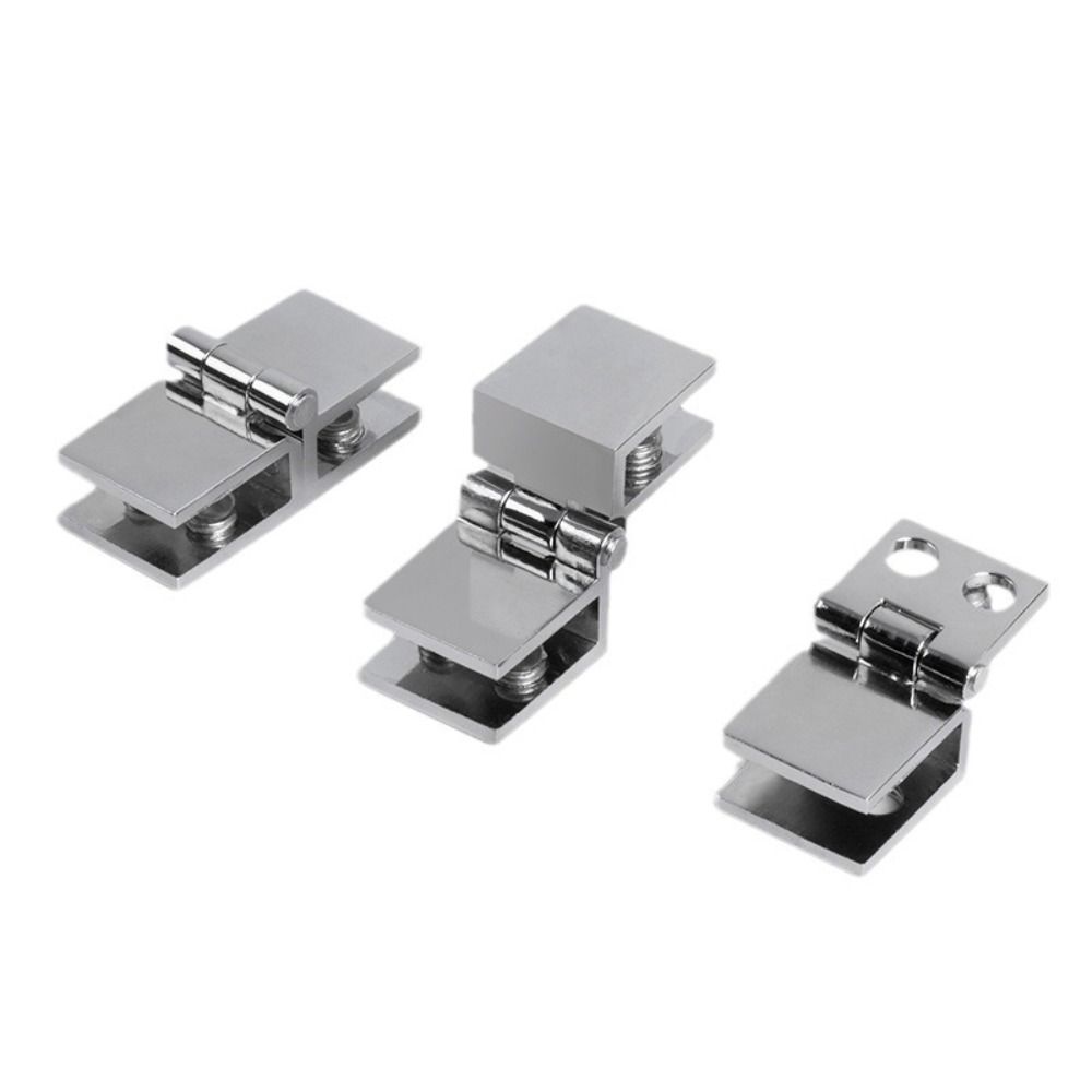 Zinc Zinc Zinc Alloy Shower Door Hinges 0 Degree Glass Clamp DIY Installation Cabinet Door Hinge Bookcase