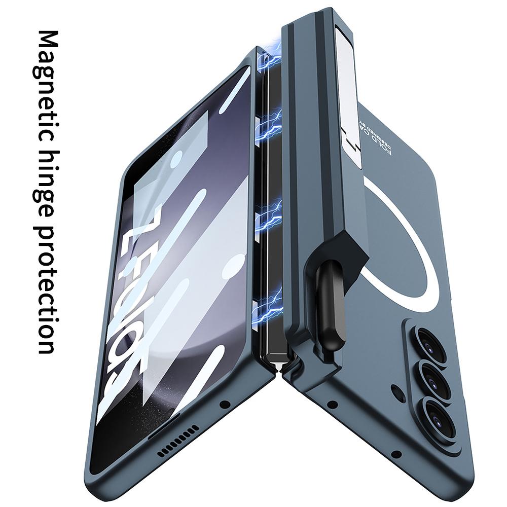 Чехол-подставка с магнитным шарниром Magsafe для Samsung Galaxy Z Fold 6 5 4 3 с защитной пленкой для экрана Fold6 Fold5