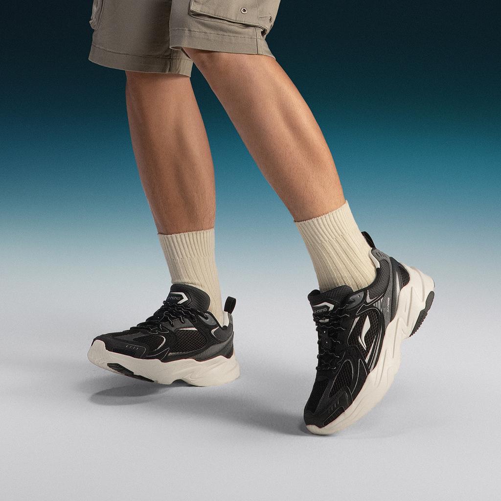 Li Ning Shooting Stars 2K Амортизация Нескользящие Износостойкие Поддержка Низкие Массивные Кроссовки Мужские Черные AGCU329-2