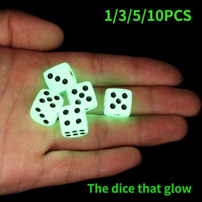 1/3/5/10 шт. 14 мм 6-сторонние серебристые игральные кости ночник круглые угловые кубики Fun Bar KTV Entertainment Stonego светящиеся игровые кубики инструмент для питья