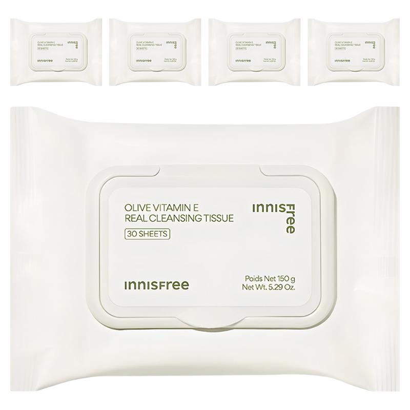 Innisfree Olive Vitamin E Real Cleansing Tissues, 30 wipes, 5 pcs