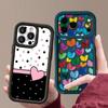 Ударопрочный чехол для телефона iPhone 17 Pro Max Чехол iPhone 16 15 14 13 Pro Max 11 17e 16e Модный принт с сердечками Мягкий силиконовый бампер